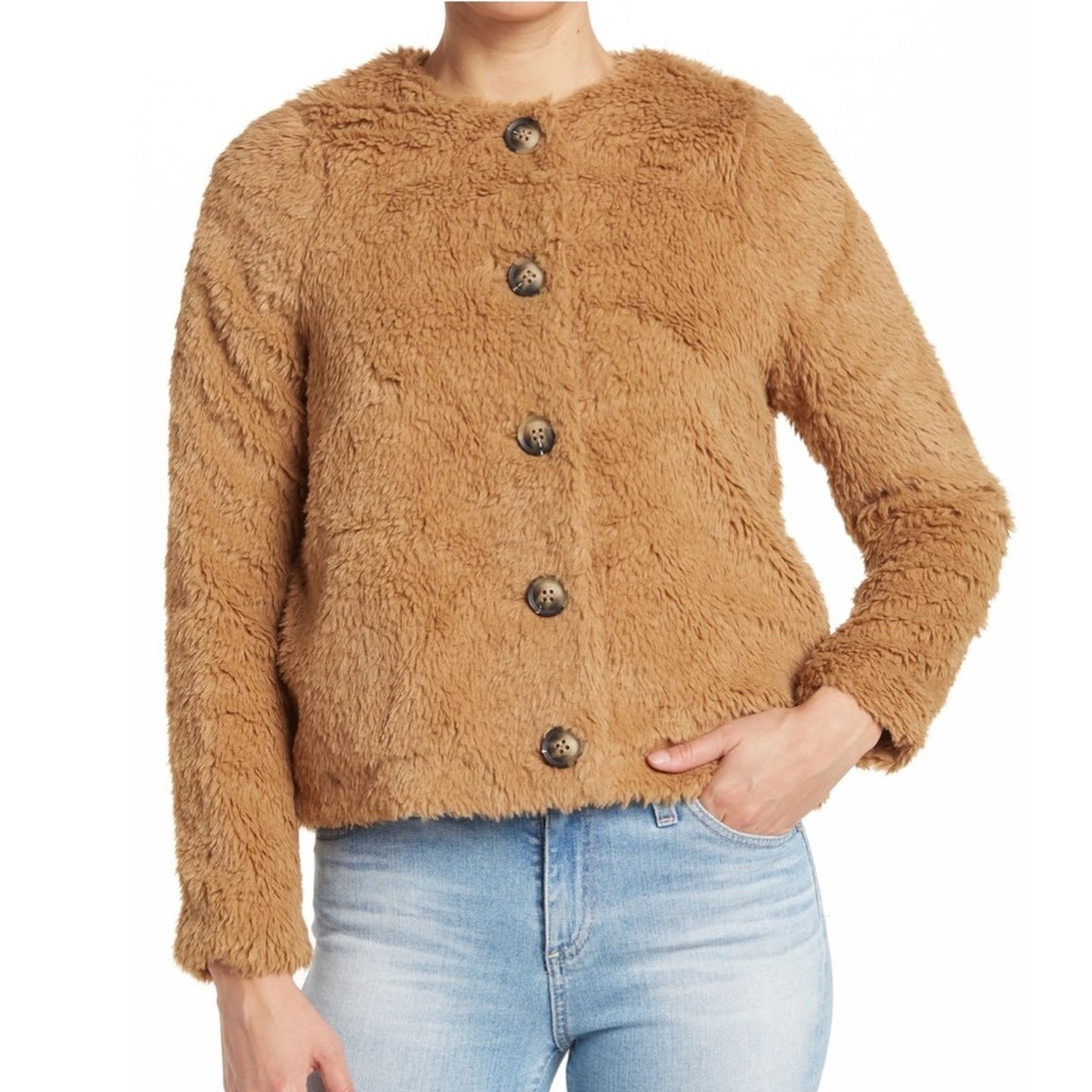 Vero Moda Amanda Short Faux Fur Teddy Jacket Size Small